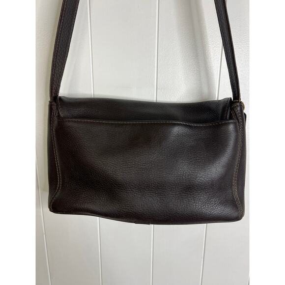 Vintage Coach Flap Cross Body/Messenger Brown Pebbled Leather Style B7E-4928 - Picture 7 of 10